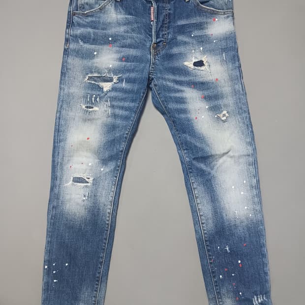 [46] 디스퀘어드2 플라워패치 슬림진 청바지 30 31