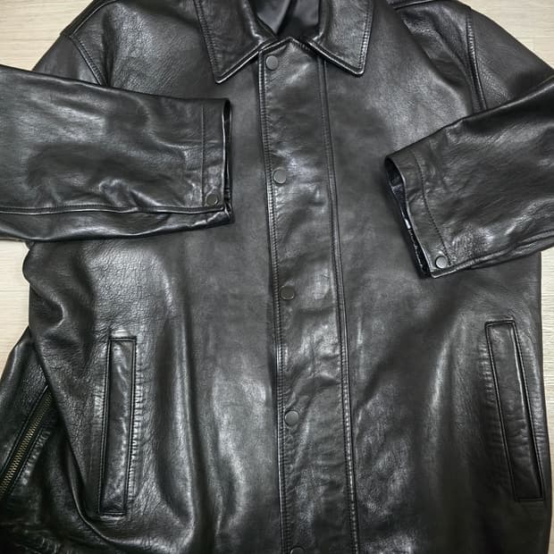 질스튜어트 천연 양가죽 가죽 자켓 미니멀 레더 자켓