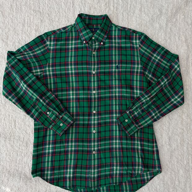 폴로 그린 체크셔츠