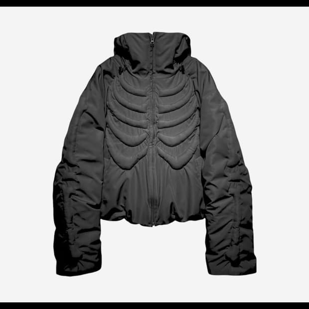 써저리 본 앰보싱 푸퍼 자켓 블랙 L