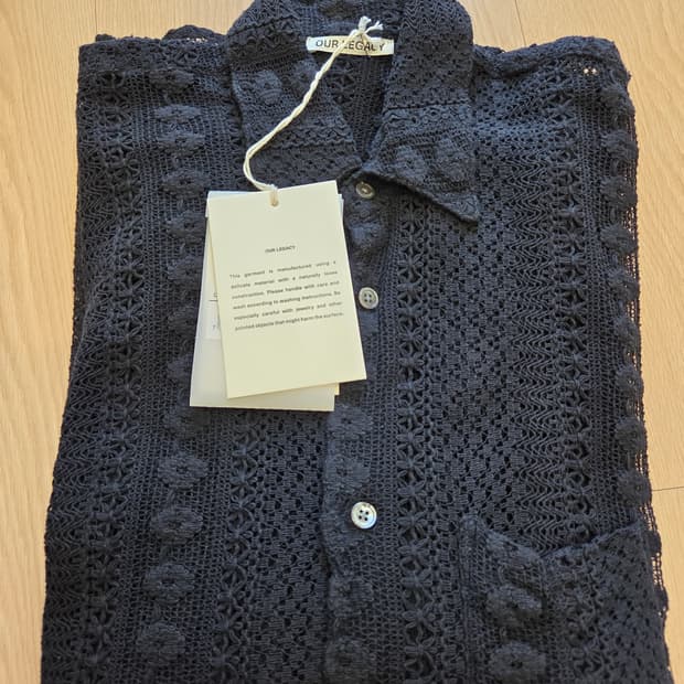 Coco Shirt Black Cotton Crochet