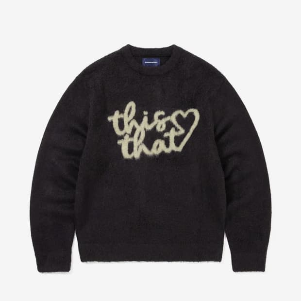 디스이즈네버댓 하트로고 니트 다크네이비 L 새상품