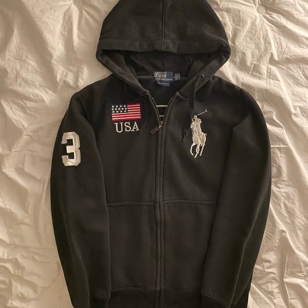 폴로 랄프로렌 빅포니 성조기 후드집업 블랙 #3