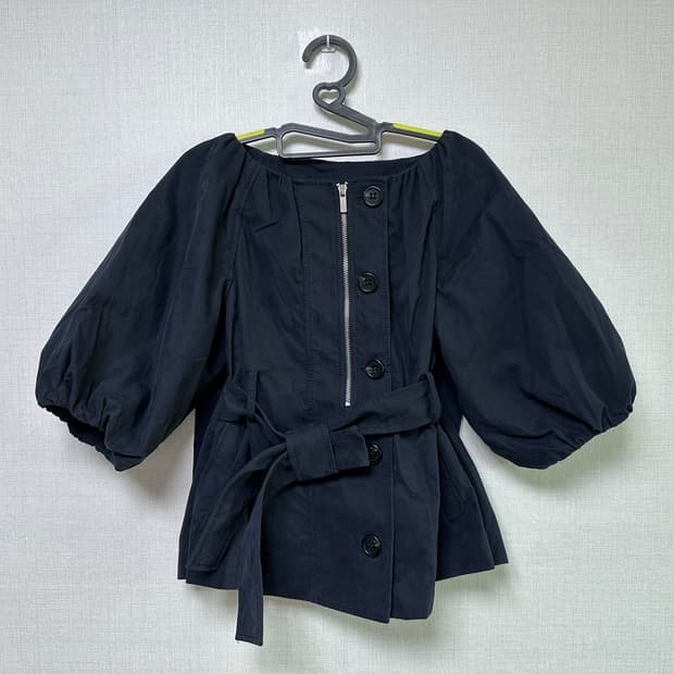 BCBG 숏 트렌치 자켓 네이비