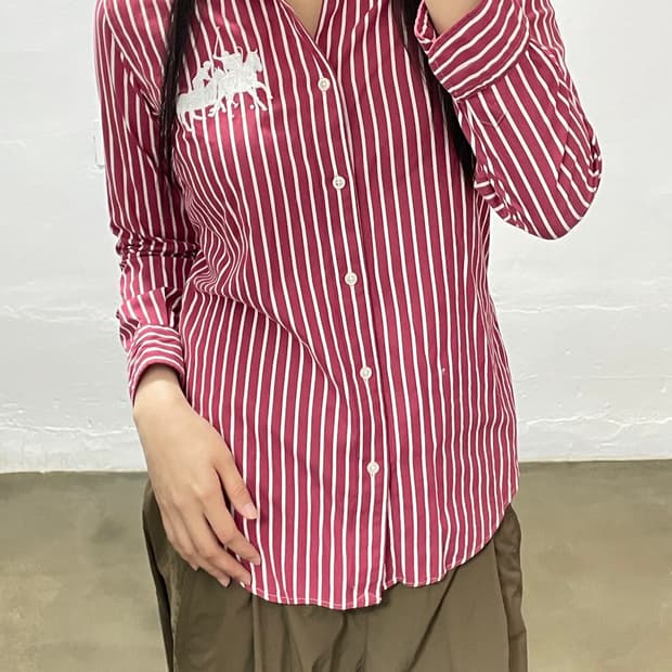 폴로 랄프로렌 여성 스트라이프 셔츠 와펜