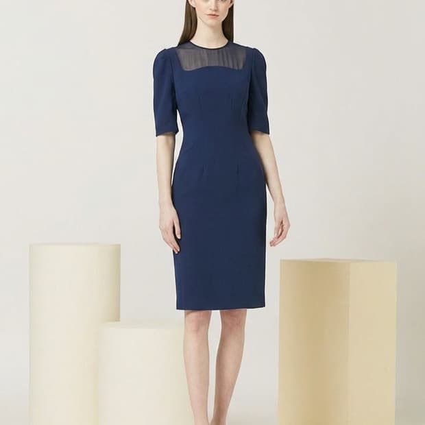 모조에스핀 스퀘어 시스루 원피스 66사이즈