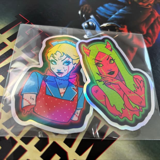 SpookyVHSgirl Stickers 3set