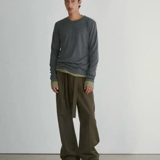 라지 사이즈 l 렉토 노바 레이어드 롱슬리브 멜란지 그레이