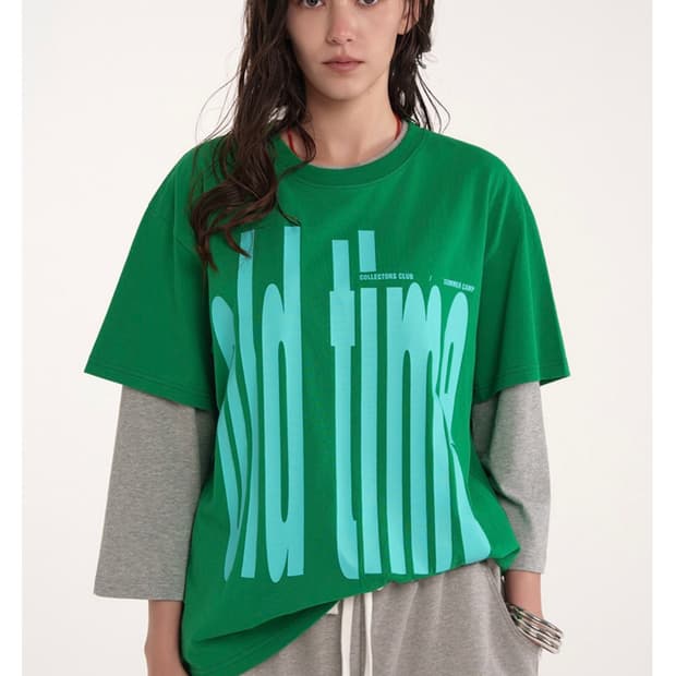 esc studio bold old time t-shirt / green