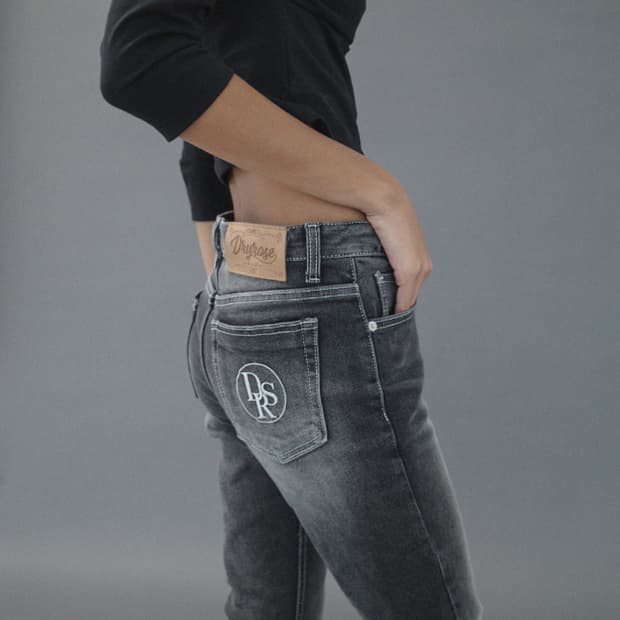 드라이로즈 logo bootcut 로고 부츠컷 팬츠 흑청 바지