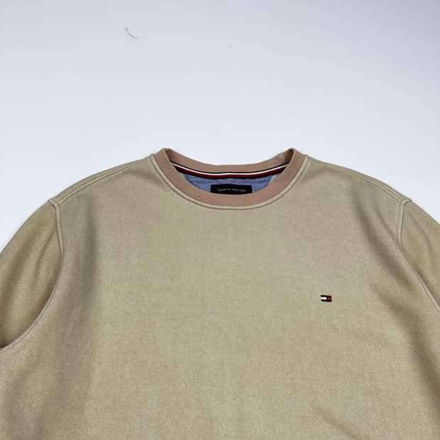 타미힐피거 플래그 베이지 맨투맨 (S)