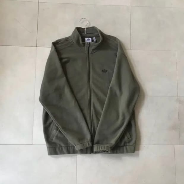 아디다스 카키 부클 져지 빈티지 아우터 자켓
