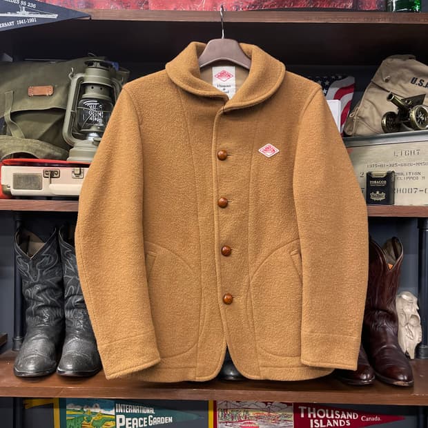 단톤 울 파일 싱글 라운드 카라 우먼 울 모직 자켓 N214