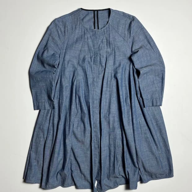 Hache 15SS 핀턱 샴브레이 원피스 R1199