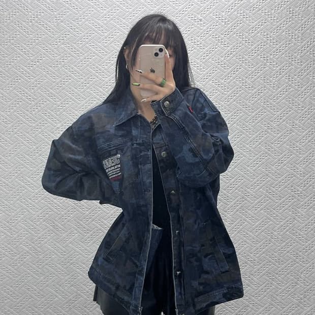 푸부 스트릿 힙합 밀리터리 카모플라주 워크 자켓 100 C08865