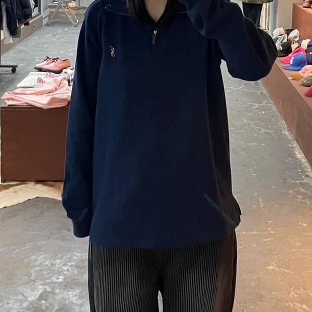 폴로 랄프로렌 네이비 반집업 니트 H1818