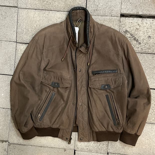 빈티지 레더 봄버 자켓