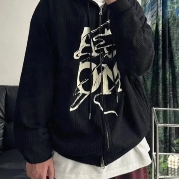 머디 투웨이 후드 니트 집업