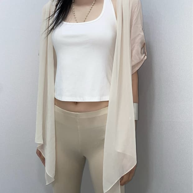 Layered Chiffon Drape Cardigan