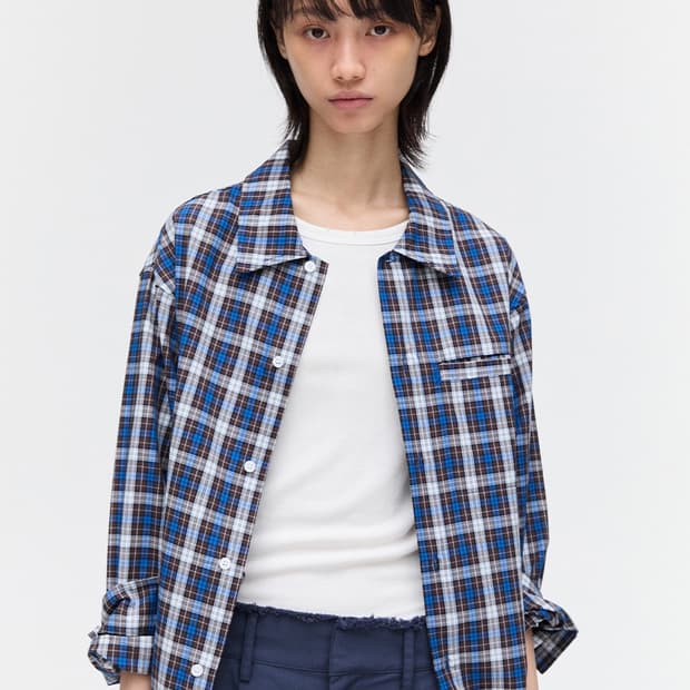 플리즈프로젝트 SPRING CHECK SHIRT, BLUE