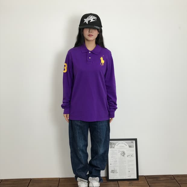 Polo Big Pony Long Sleeve Polo Purple