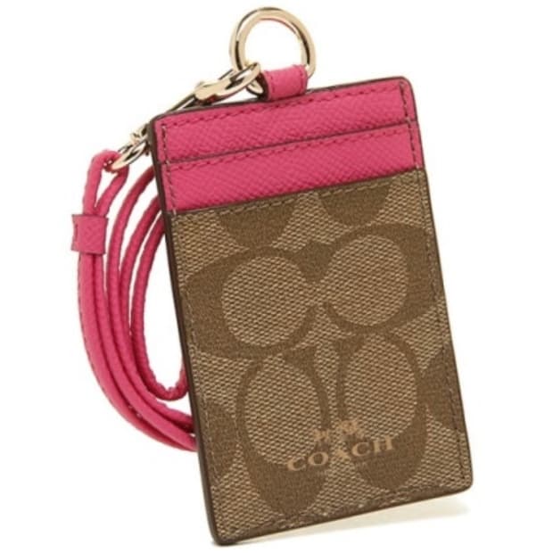 코치 시그니처 핑크 카드 지갑 / 코치 카드지갑 / 코치 지갑