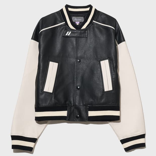 우마미즘 비건 레더 바시티 블랙 L