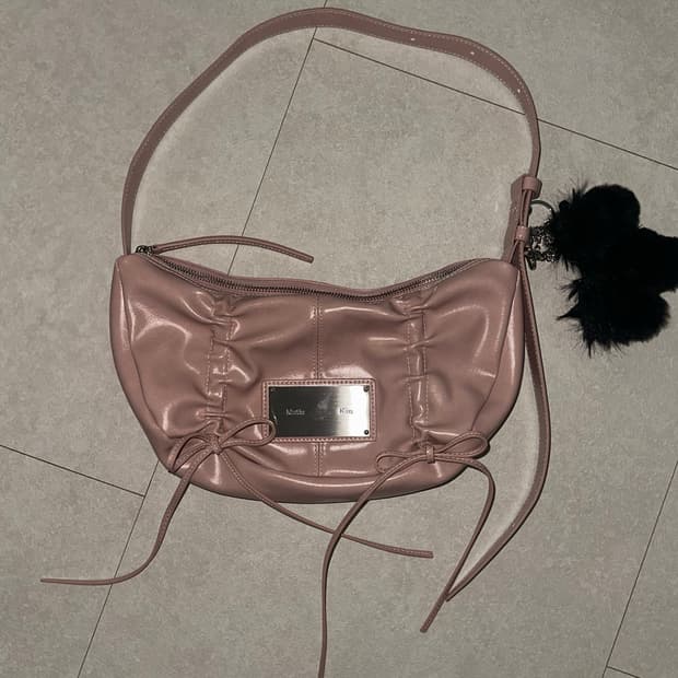 마뗑킴 하프 셔링 리본 라운드백 핑크