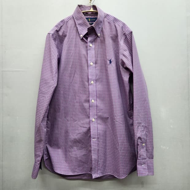 폴로랄프로렌 로고자수 퍼플체크 셔츠 L