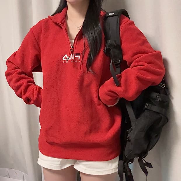 fila 플리스 반집업 맨투맨