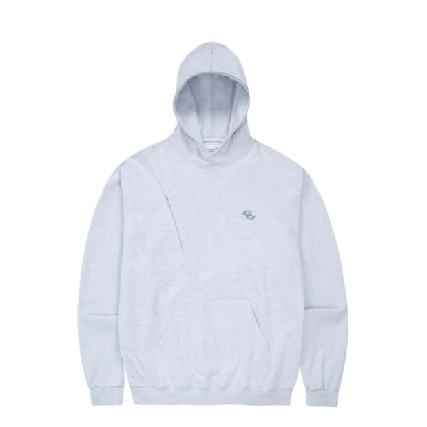 2) 22FW sansan gear 산산기어 로고 후드 화이트 멜란지