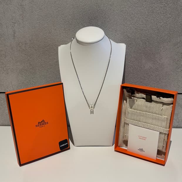 A+ L사이즈 에르메스 팝아슈 목걸이 화이트&실버 (박스/더스트)