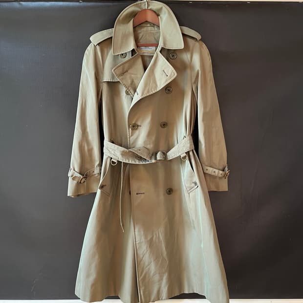 80s 아쿠아큐스텀 트렌치코트 레어 디테일 아쿠아5 영국 생산