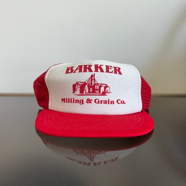 USA BARKER 레드 빈티지 모자 볼캡 vintage cap