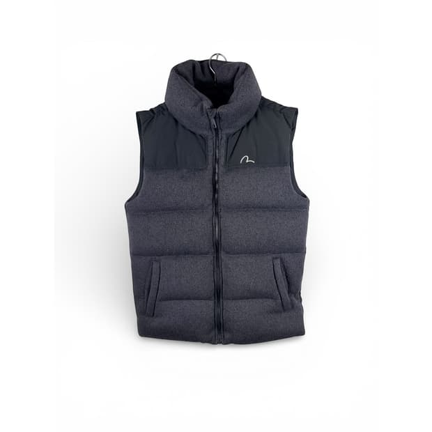 (L) 에비수 덕다운 니트 조끼 패딩 차콜