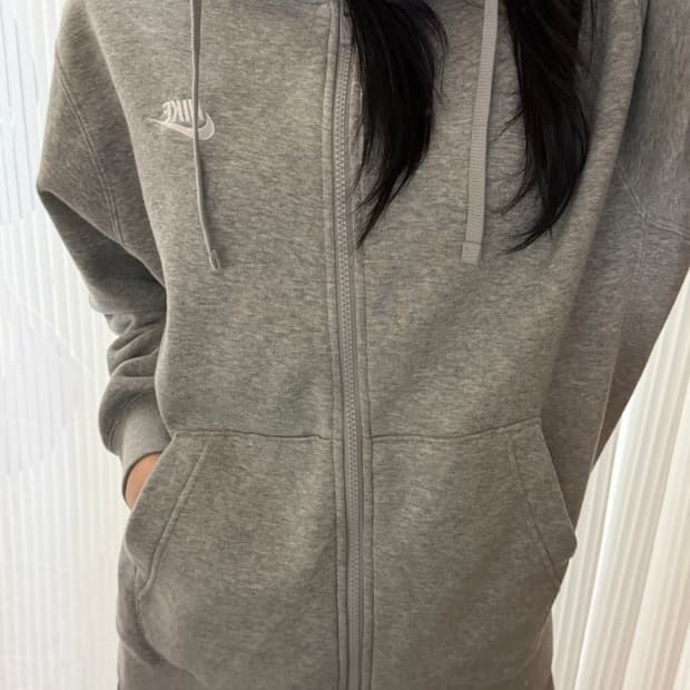 나이키 그레이 후드집업 m