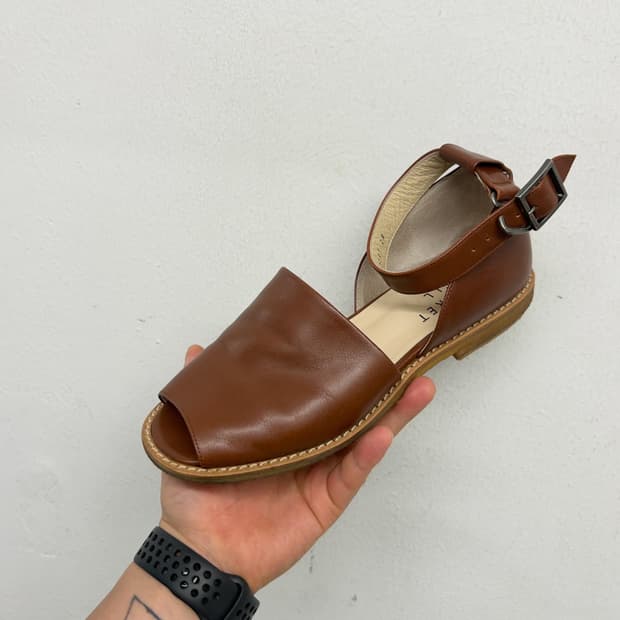 마가렛호웰 브라운 레더 샌들 240 (MADE IN JAPAN)