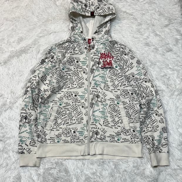 Airwalk punk graphiti y2k hood zip-up