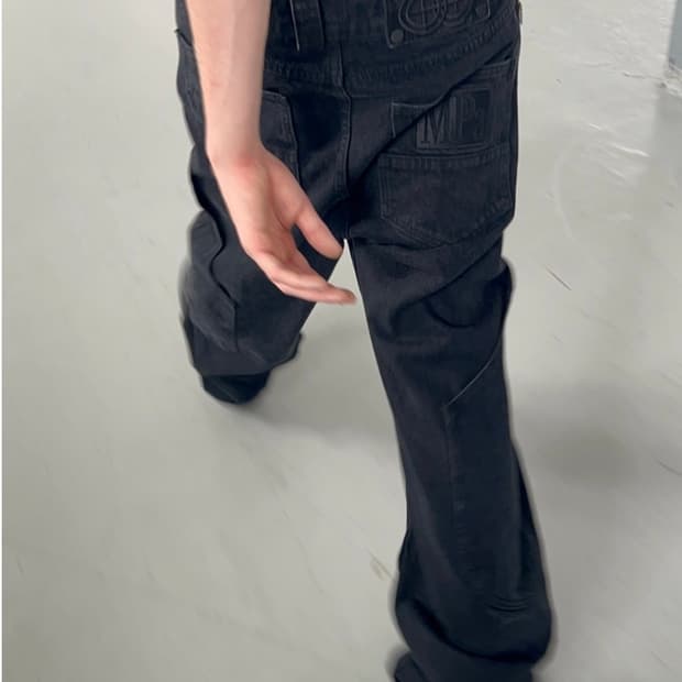 Calf pocket pants black M