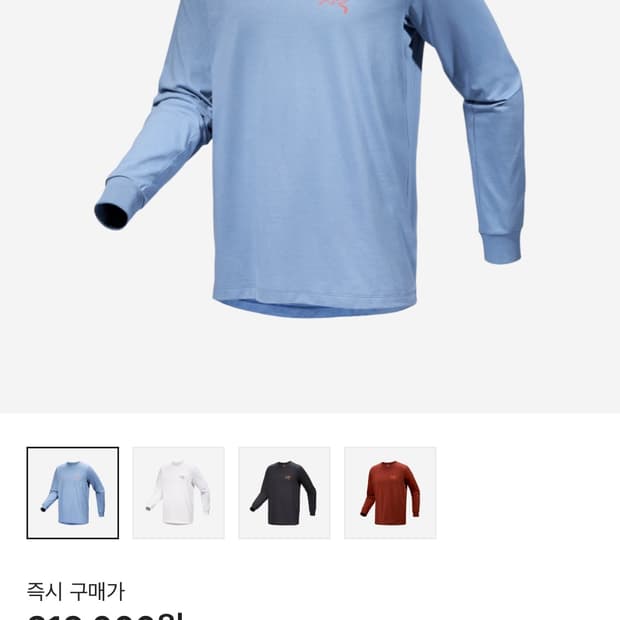 아크테릭스 아크멀티 버드 로고 롱슬리브 티셔츠 스톤 워시
