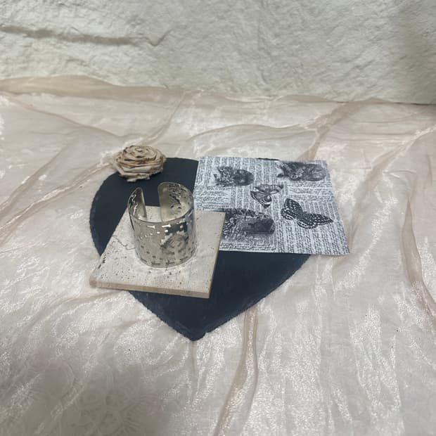 빈티지   모자이크 오픈 팔찌