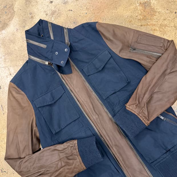 [정품/100] 솔리드옴므 염소가죽 투톤 자켓 b10