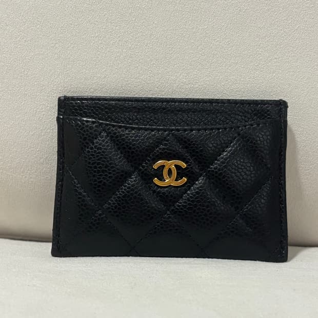 샤넬 클래식 캐비어 금장 카드지갑
