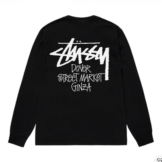[XL] 스투시x도버 스트리트 마켓 긴자 롱슬리브 블랙