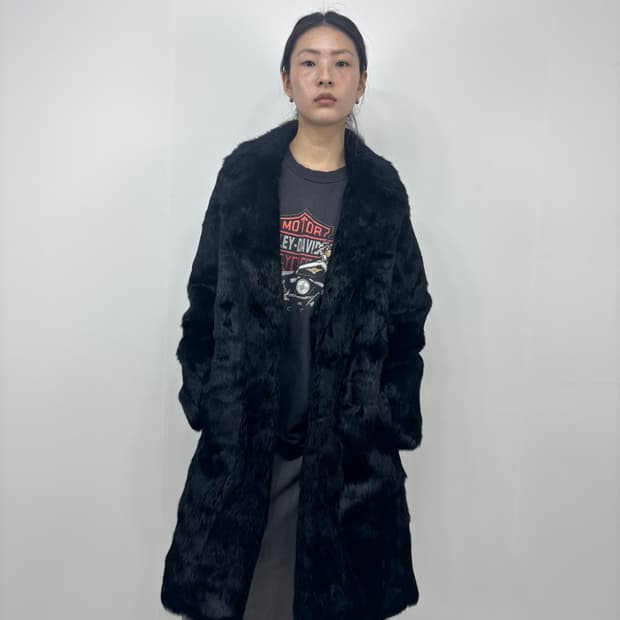 RABBIT FUR HALF COAT