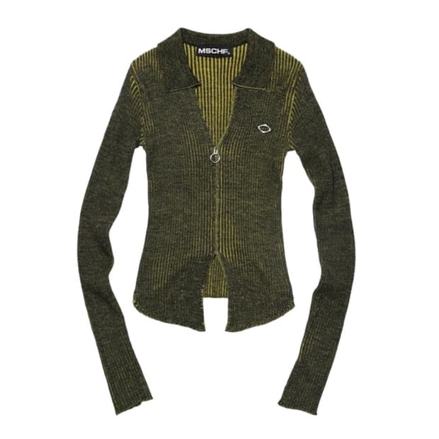 미스치프 니티드 투톤 카디건
