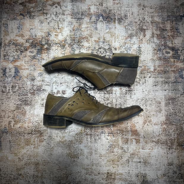 Patchwork Square Toe Shoes