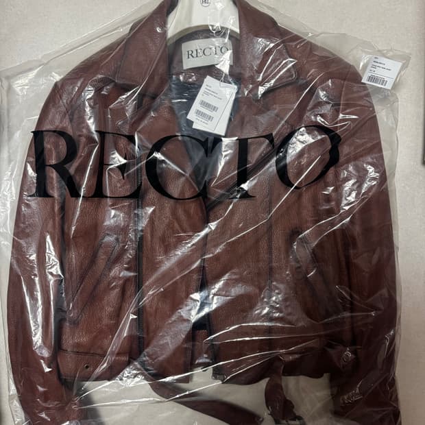 렉토 빈티지 이펙트 라이더 자켓 꼬냑 새상품M