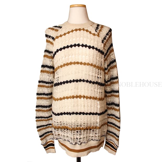 이자벨마랑 에뚜알 아이보리 스트라이프 그물 니트 44