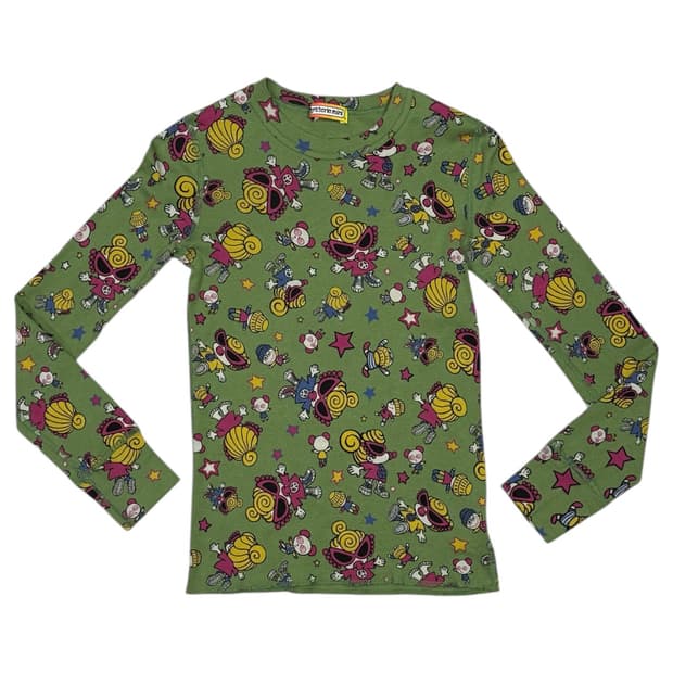 히스테릭 글래머 아카이브 귀여운 패턴 롱슬리브 티셔츠